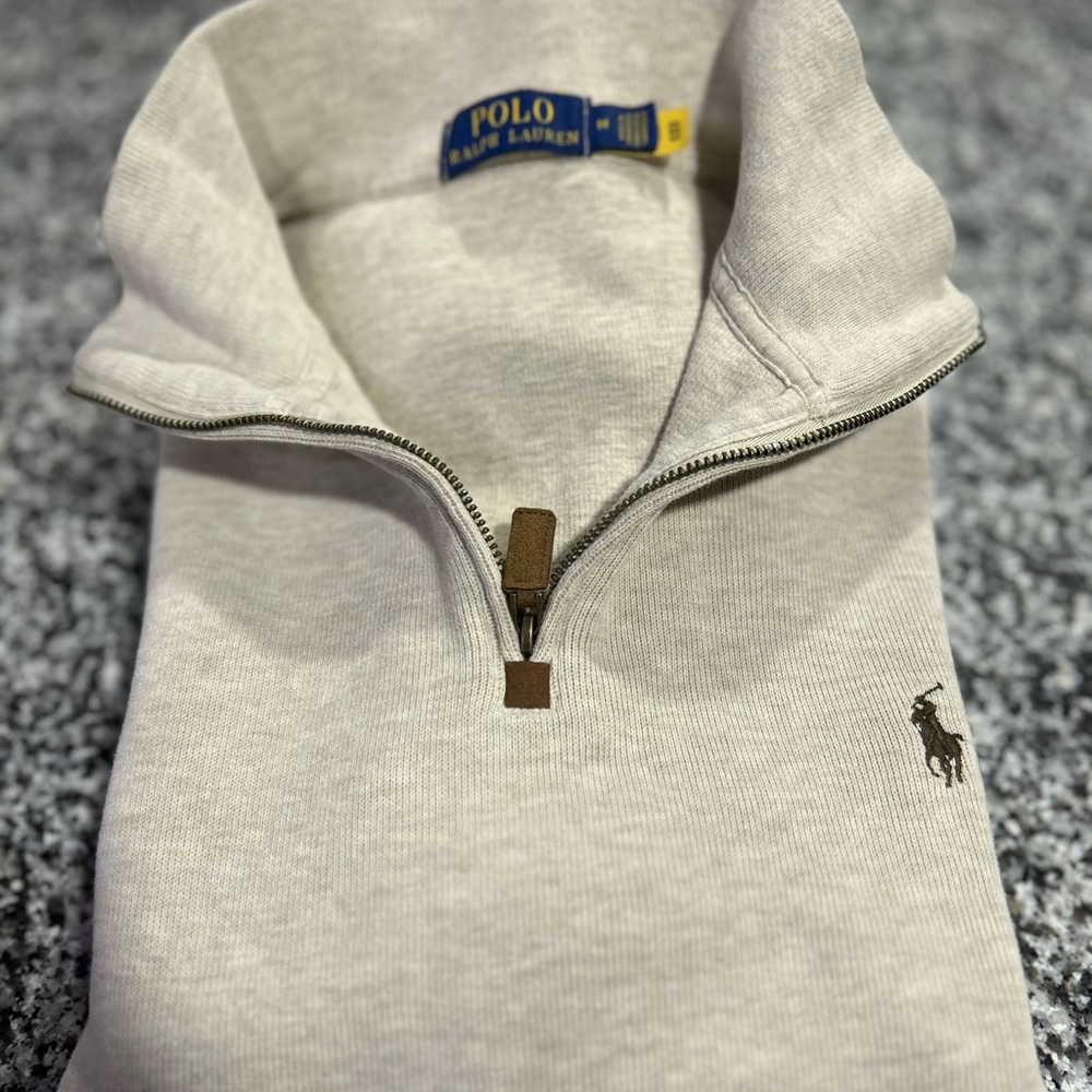 Polo Ralph Lauren Men's Zip-Up Sweater in Light Gray